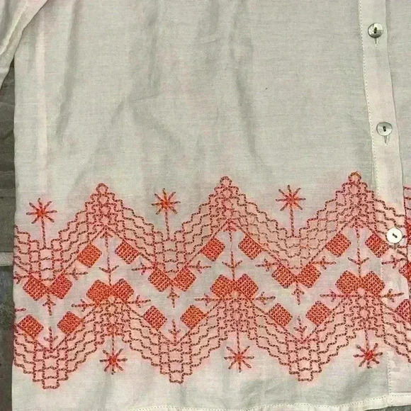 Anthro Holding Horses Mayflower embroidered shirt sz 16 - Picture 5 of 11